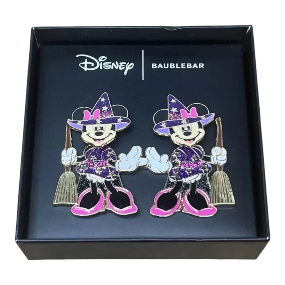 Baublebar Disney Halloween Minnie Mouse Witch Glittery Dangle Earrings New